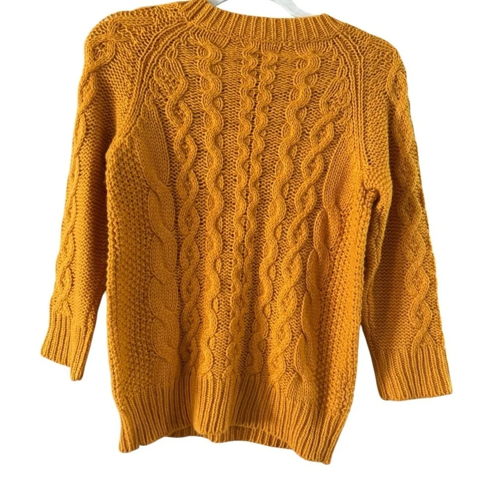 J. Crew Mustard Cable Knit Sweater